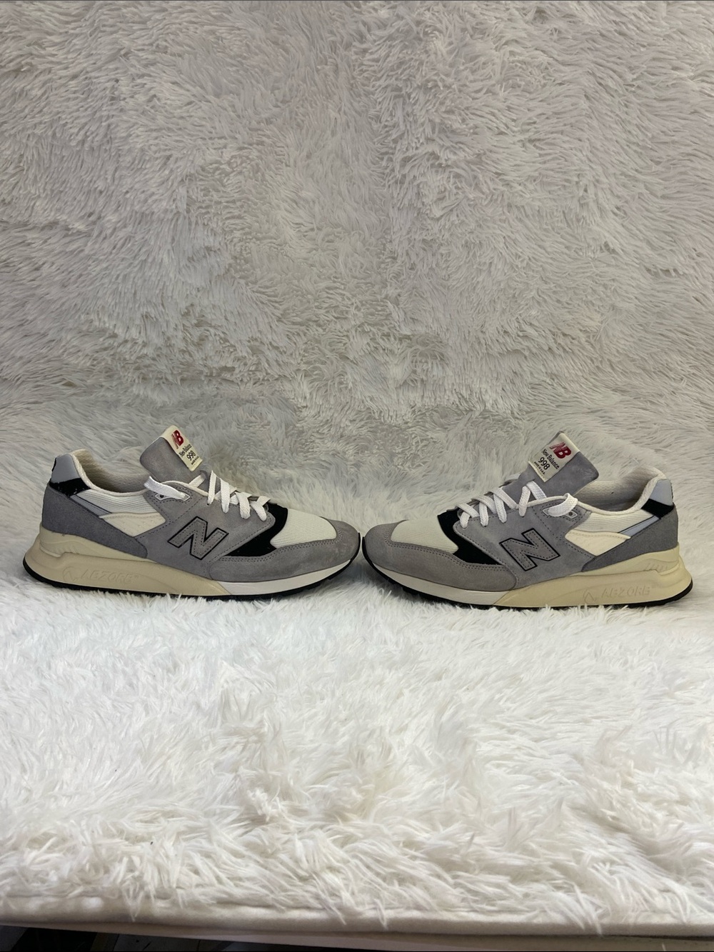 New Balance Gray, White & Black Men's 998 Suede Mesh Low Top Sneakers.Size-11.5 - Picture 4 of 11